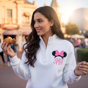 Disney Minnie Mouse Ears with bow Embroidered Monogram Sweatshirt | Personalized Sweatshirt | image 3