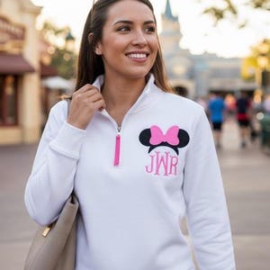 Disney Minnie Mouse Ears with bow Embroidered Monogram Sweatshirt | Personalized Sweatshirt | image 2