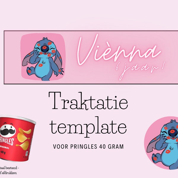 Pringles template - digitaal bestand - Stitch - trakteren