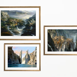 Póster de El Señor de los Anillos: impresiones digitales de El Señor de los Anillos, arte mural de La Comunidad, decoración de la Tierra Media, póster de películas de fantasía