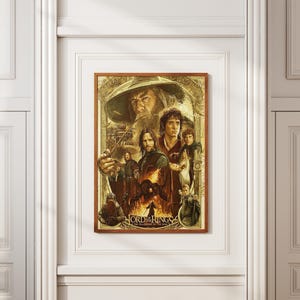 Herr der Ringe Poster - Mittelerde, Kunstdruck, Herr der Ringe Dekor, Rings of Power Wandkunst, Gemeinschaft digitaler Download