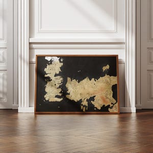 Mappa di Game of Thrones – Westeros Wall Art, Stampa mappa del mondo conosciuto, Poster mappa fantasy, Download digitale GOT, Decorazione medievale