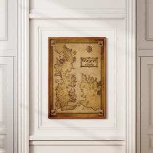 Game of Thrones Map – Westeros Wandkunst, Weltkarte Poster, Fantasy Karte, GOT Digital Download, Mittelalter Dekoration