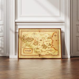 Vintage Narnia Fantasy Karte | Antiken Stil Fantasy Wand Kunst | Druckbare alte Weltkarte Dekor | Bücherwurm Geschenk | Digitaler Download