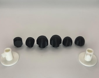Perillas negras de velocidad/bloqueo para batidora KitchenAid, juego de tres tamaños diferentes, incluye soportes para utensilios.