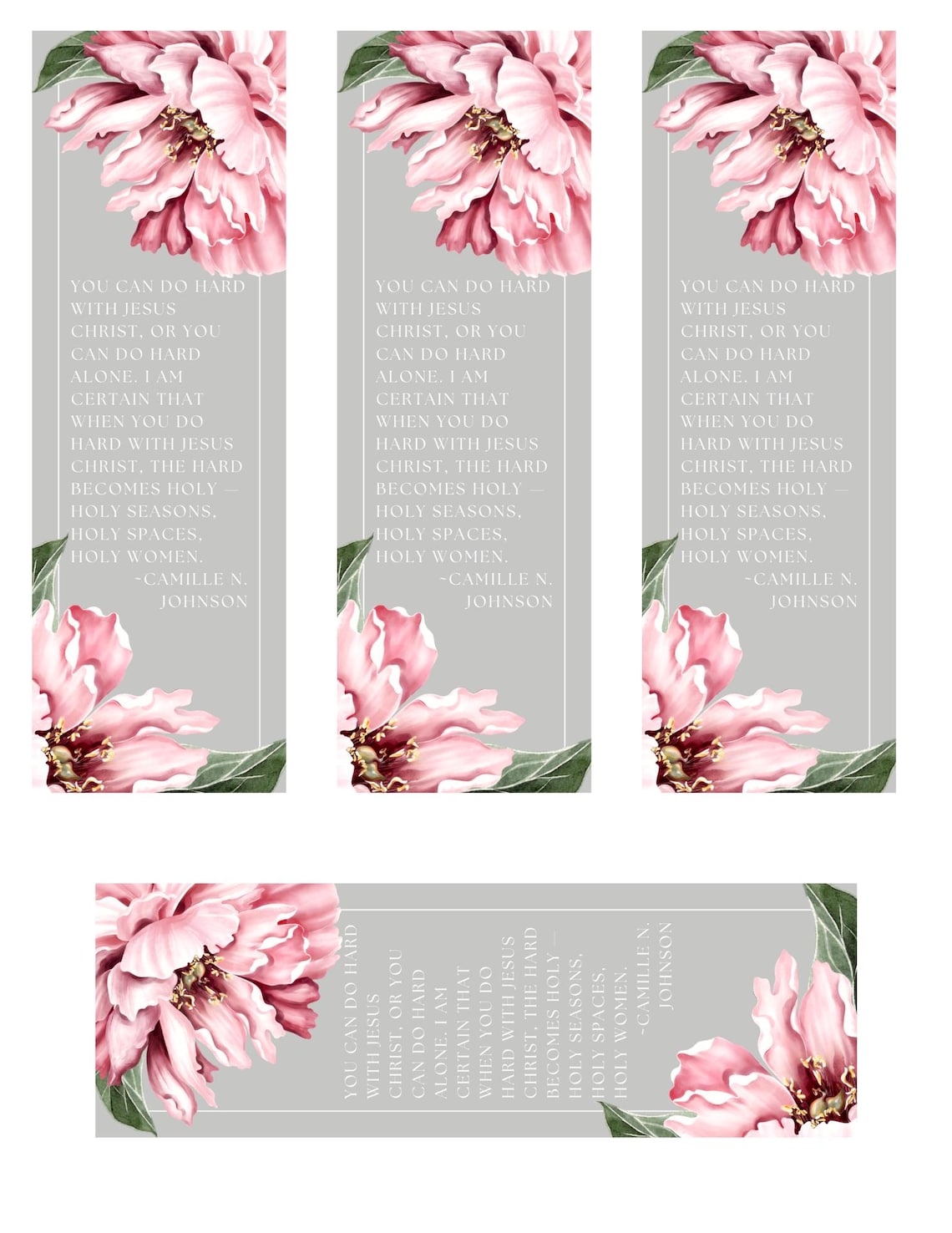 Printable LDS Bookmark | “you Can Do Hard With Jesus Christ” | Camille ...