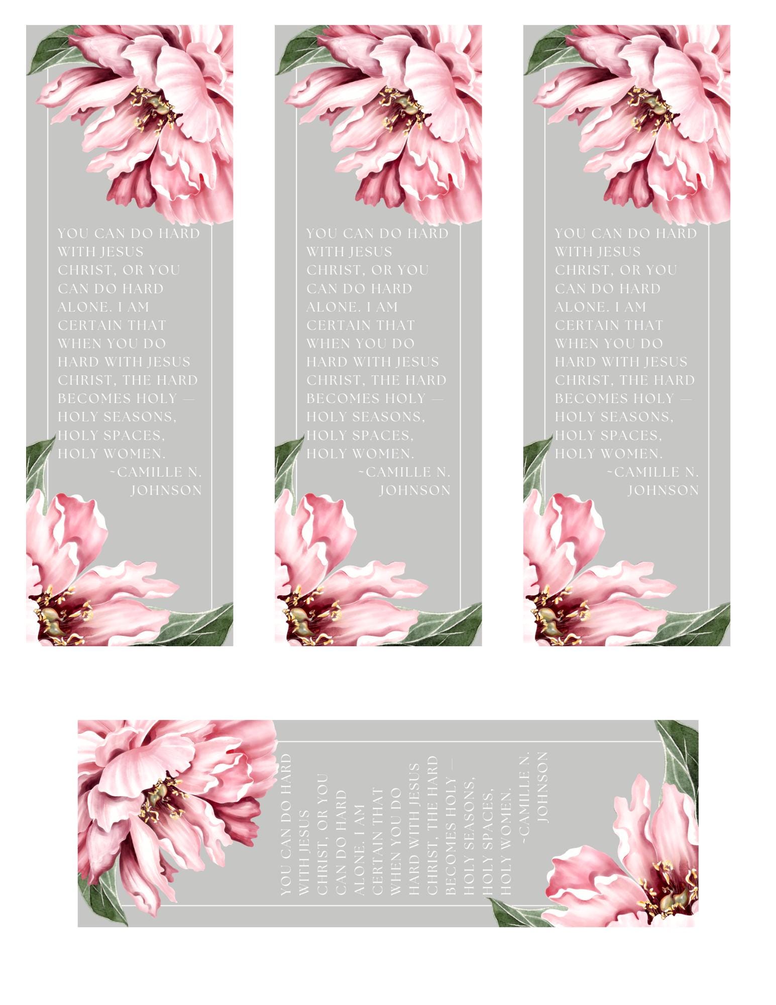 Printable LDS Bookmark | “you Can Do Hard With Jesus Christ” | Camille ...