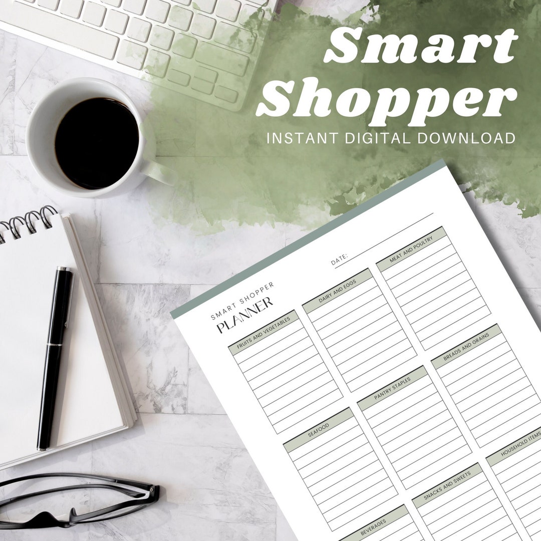 Weekly Shopping Planner Printable, Weekly Shopping List Printable ...