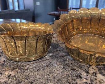 Vintage Flower Shaped Decorative Brass Bowls