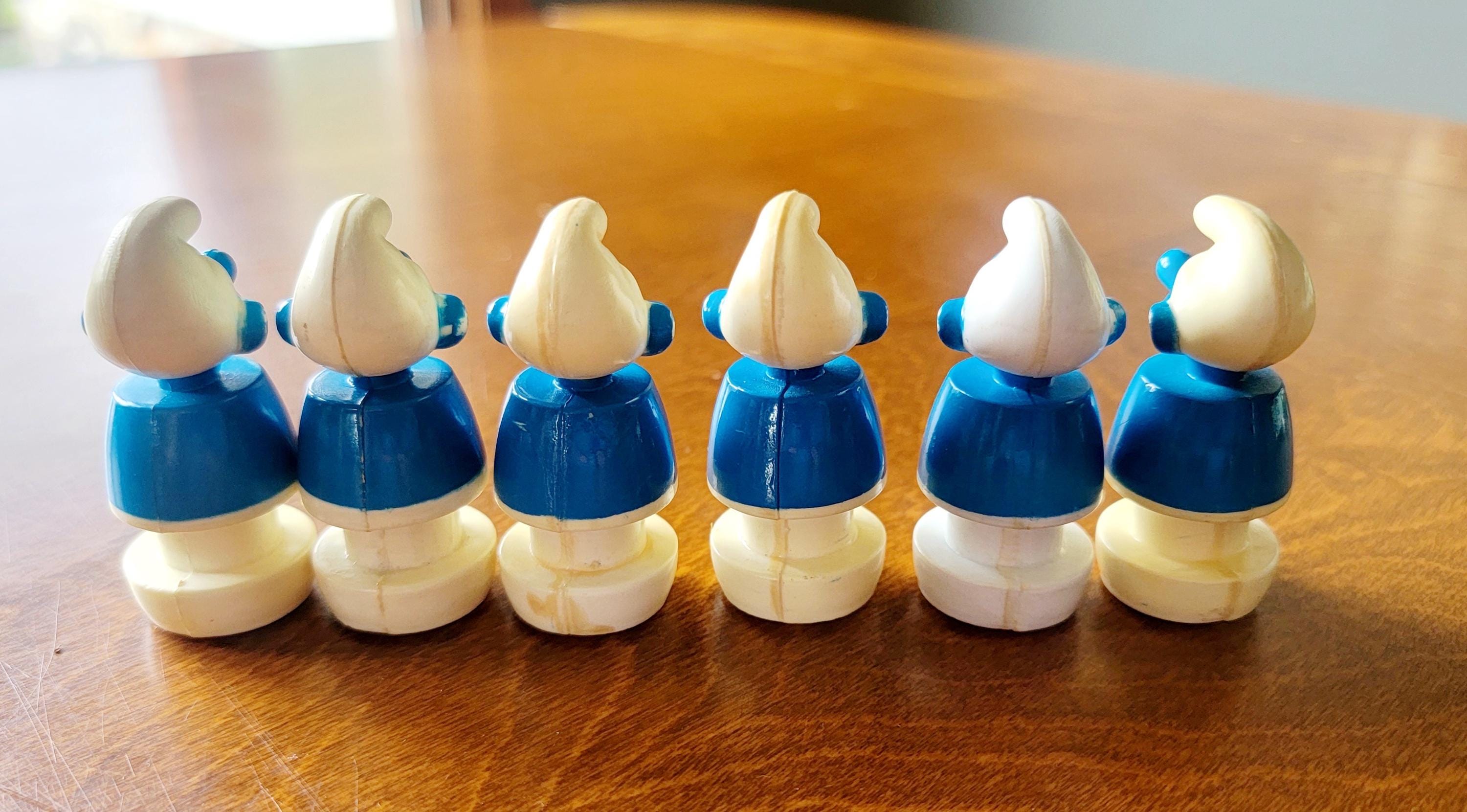 Vintage Smurf School Bus With 6 Smurfs Figures Wallace Berre & Co