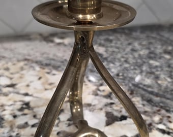 1 Brass Heart Shaped Candle Stick Holder