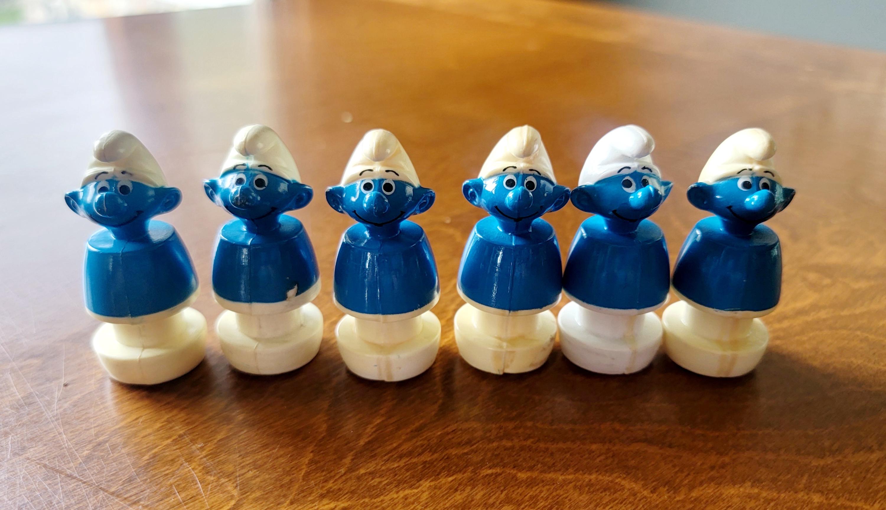 Vintage Smurf School Bus With 6 Smurfs Figures Wallace Berre & Co