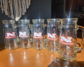 Vintage Nebraska Cornhusker Tall Glass Mug