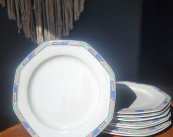Christopher Stuart Southwest Pattern, Octagonal Dinner Plates Set of 4
