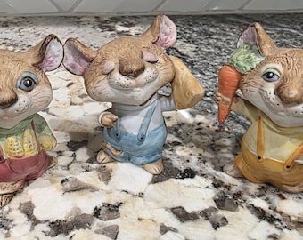 Set of 3 Homco Harvest Mice Collection