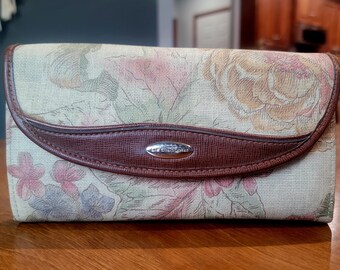 Vintage Liz Claiborne Wallet Checkbook Floral