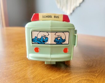 【激レア】SMURF バス ミニカー Vintage Smurf School Bus With 6 Smurfs Figures Wallace Berre & Co