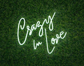 Crazy in Love Neon Signs | Valentines Gift | Engagement Party Wall Hanging | Wedding Bridal Decoration Art | Anniversary Neon Light