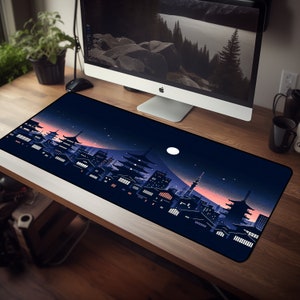 Tokyo Night Gaming Mousepad - High Quality XXL Mouse pad - Printed Gaming Mousepad - Keyboard Mouse mat - Computer Desk pad