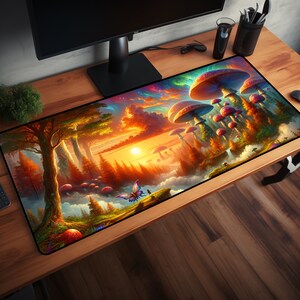 Mushroom Dream Gaming Mousepad - High Quality XXL Mouse pad - Printed Gaming Mousepad - Keyboard Mouse mat - Computer Desk pad