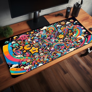 Doodle Graffiti Gaming Mousepad - High Quality XXL Mouse pad - Printed Gaming Mousepad - Keyboard Mouse mat - Computer Desk pad
