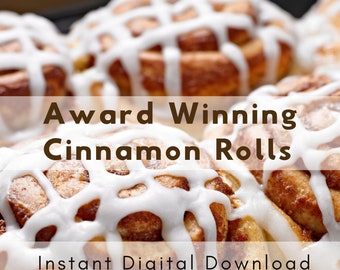 Recipe | Award Winning Cinnamon Roll Recipe PDF | Instant Digital Download | Brunch Recipes | Traditional Cinnamon Roll Recipe | Homemaking