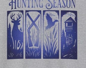 Hunting Season Sweatshirt: Picture Panel Outdoorsman Apparel