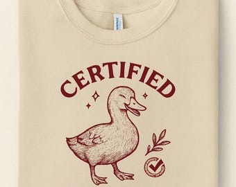 Zertifizierte Silly Goose Sweatshirt: Vintage Sketch Laughing Goose Pullover