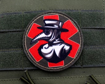 Plague doctor red paramedic emt patch