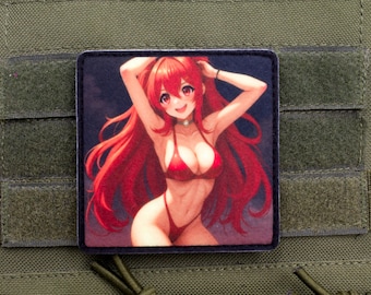 Sexy Red-Haired Anime Girl Patch