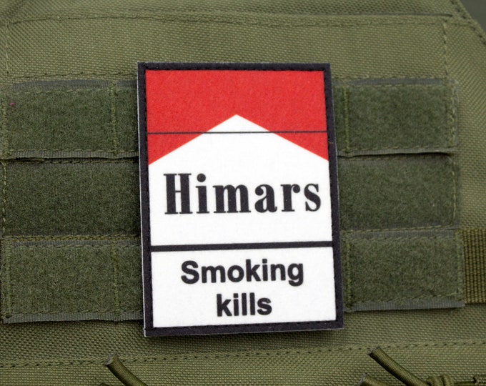 HIMARS “Smoking Kills” Patch | 2.6″ × 3.5″ Hook and Loop Morale Patch | Sublimated Felt