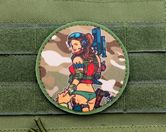 Pin up girl military hook and loop patch