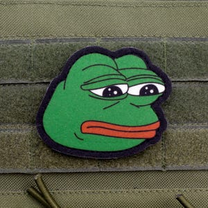 Sad frog meme hook and loop morale patch