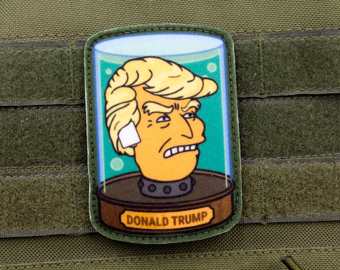 Donald Trump Futurama style funny hook and loop morale patch