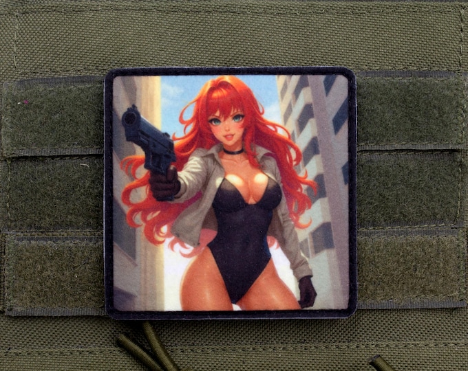 Sexy Anime Redhead with Gun Patch