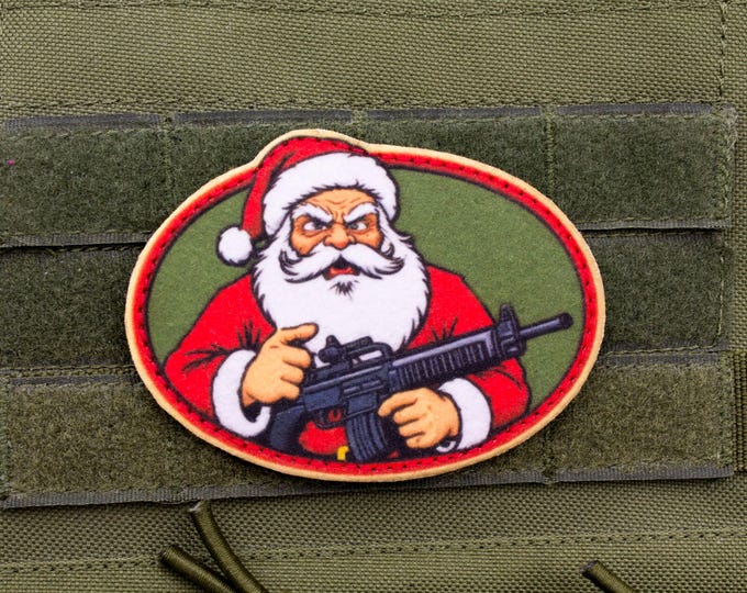 Santa Claus hook and loop morale patch