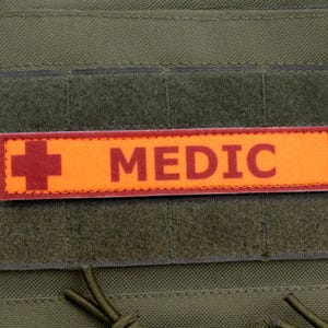 Medic TF2 RED team stripe hook and loop morale patch