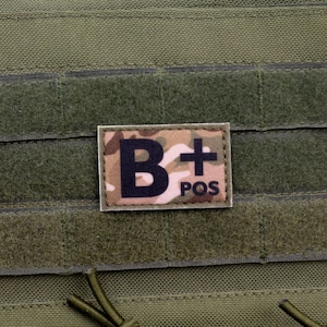 Grupa krwi B+ pos MULTICAM ratownik medyczny emt patch