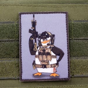Penguin Meme hook and loop morale patch Madagascar penguins parody