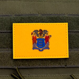 New Jersey Flag Patch: Felt Hook and Loop, State Pride