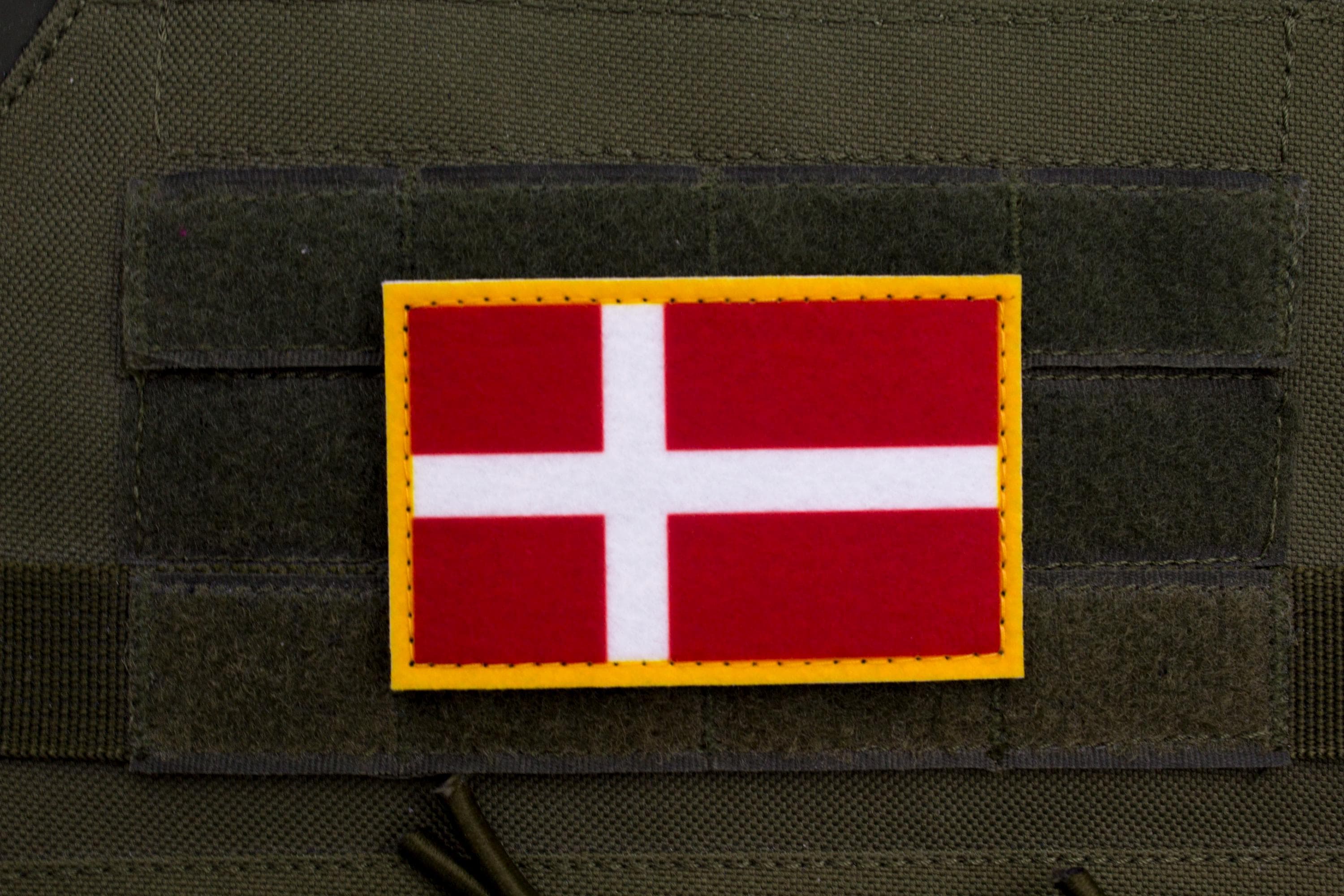 Denmark flag hook and loop patch Danmarks flag