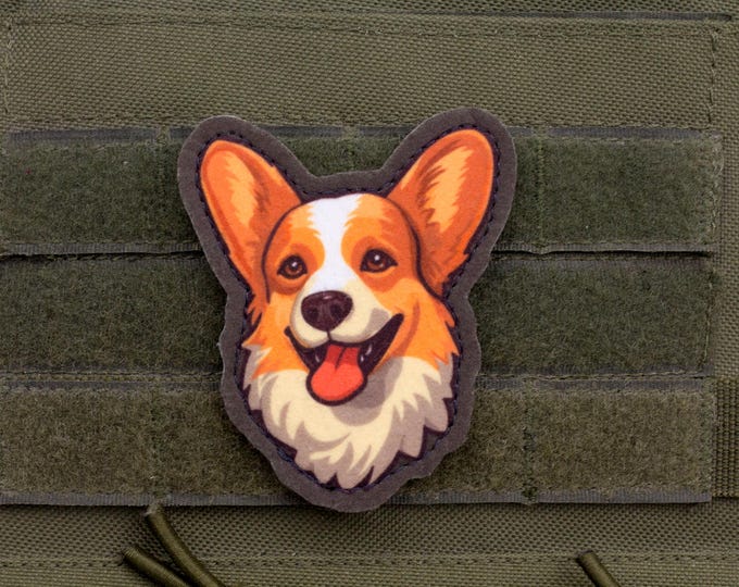Pembroke Welsh Corgi Patch – Cartoon Style