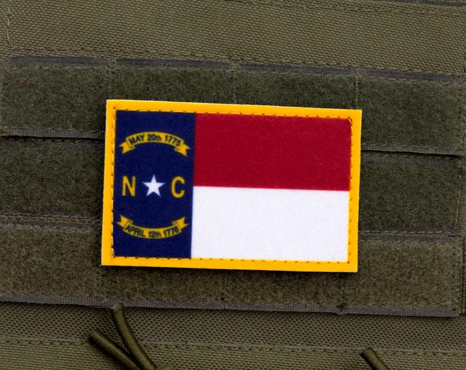North Carolina flag patriotic hook and loop patch