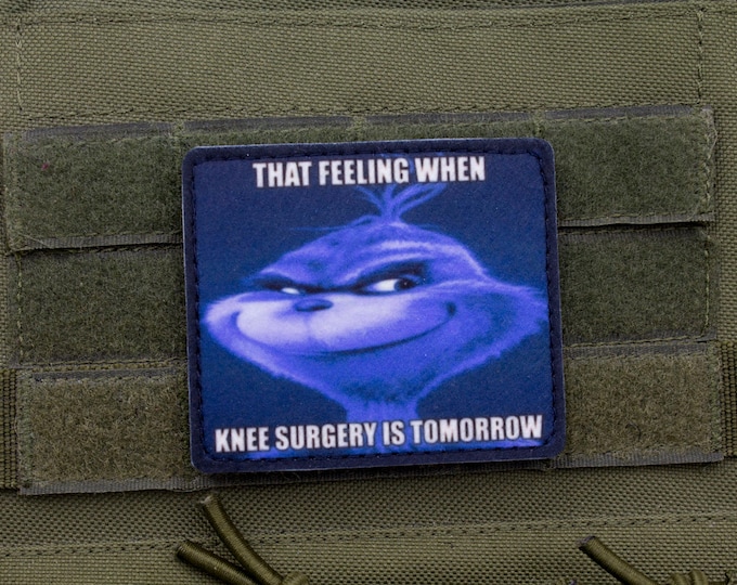 Knee Surgery Tomorrow Meme Patch, Funny Felt Hook and Loop Patch