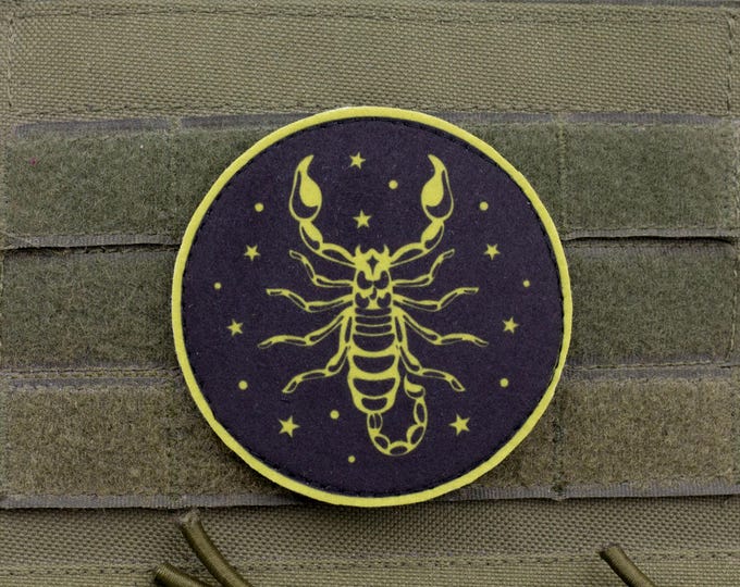 Scorpio Zodiac Patch | Horoscope Sign Morale Badge | Printed Felt Astrology Patch