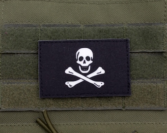 Pirate flag Jolly Roger hook and loop patch