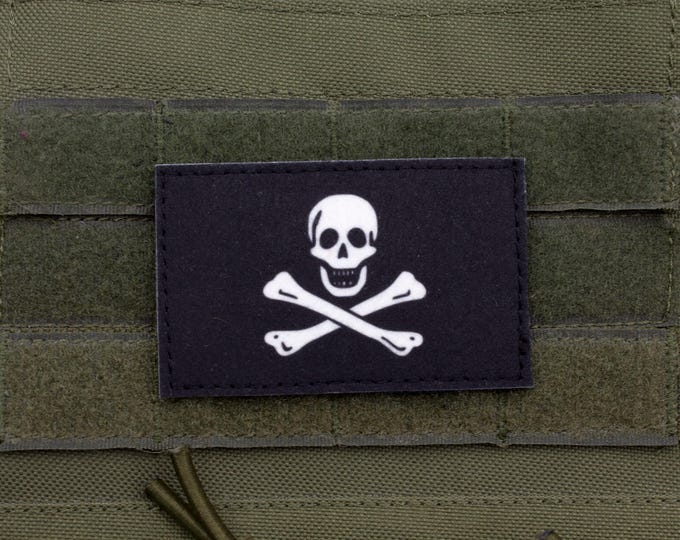 Pirate flag Jolly Roger hook and loop patch