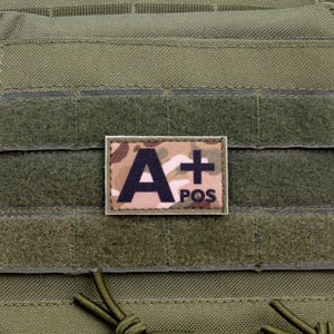 Grupa krwi A+ pos MULTICAM łatka ratownika medycznego emt