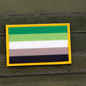 Aromantic LGBTQ flag hook and loop patch