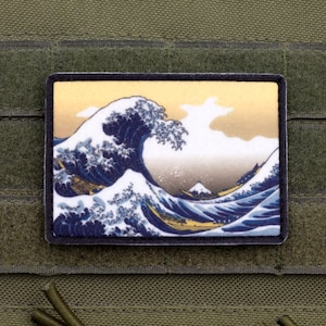 Katsushika Hokusai – The Great Wave off Kanagawa fine art hook and loop patch
